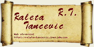 Raleta Tančević vizit kartica